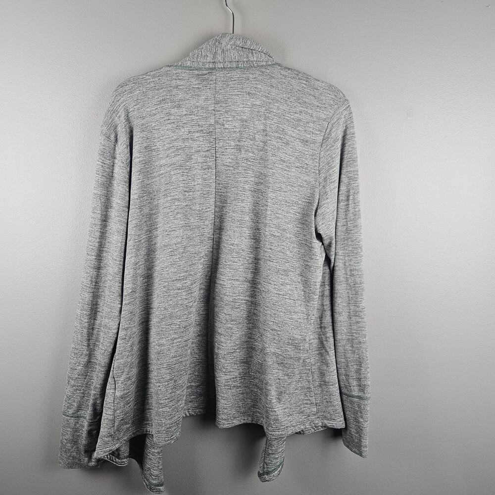 Nike Dri Fit Open Front Cardigan Training Top Heathered Green Gray Womens Sz Lg - Picture 2 of 8